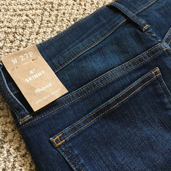 NWT Madewell 8 inch Skinny Jeans Size 27 Petite - Picture 6 of 8